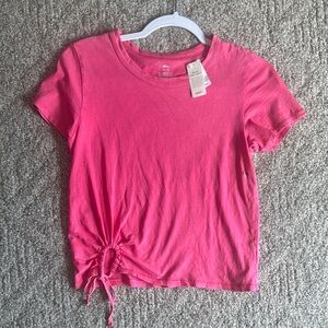 Aerie Fuchsia Short Sleeve Tee with Side Knot